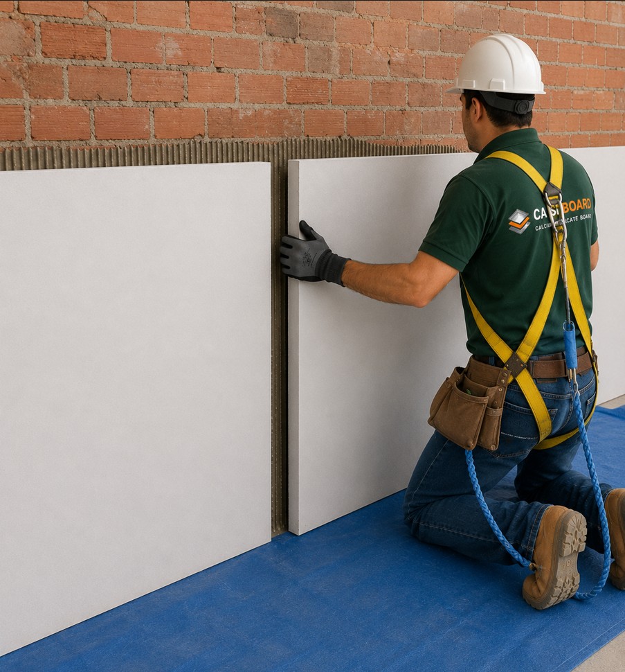 Calcium silicate board wall system for passive fire protection