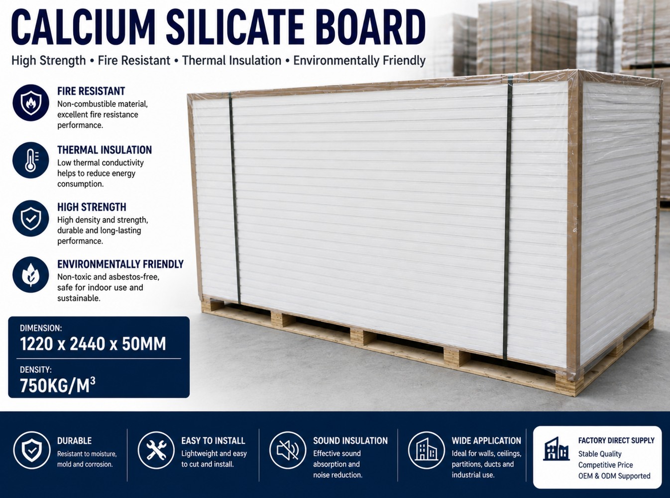 Calcium silicate board production process
